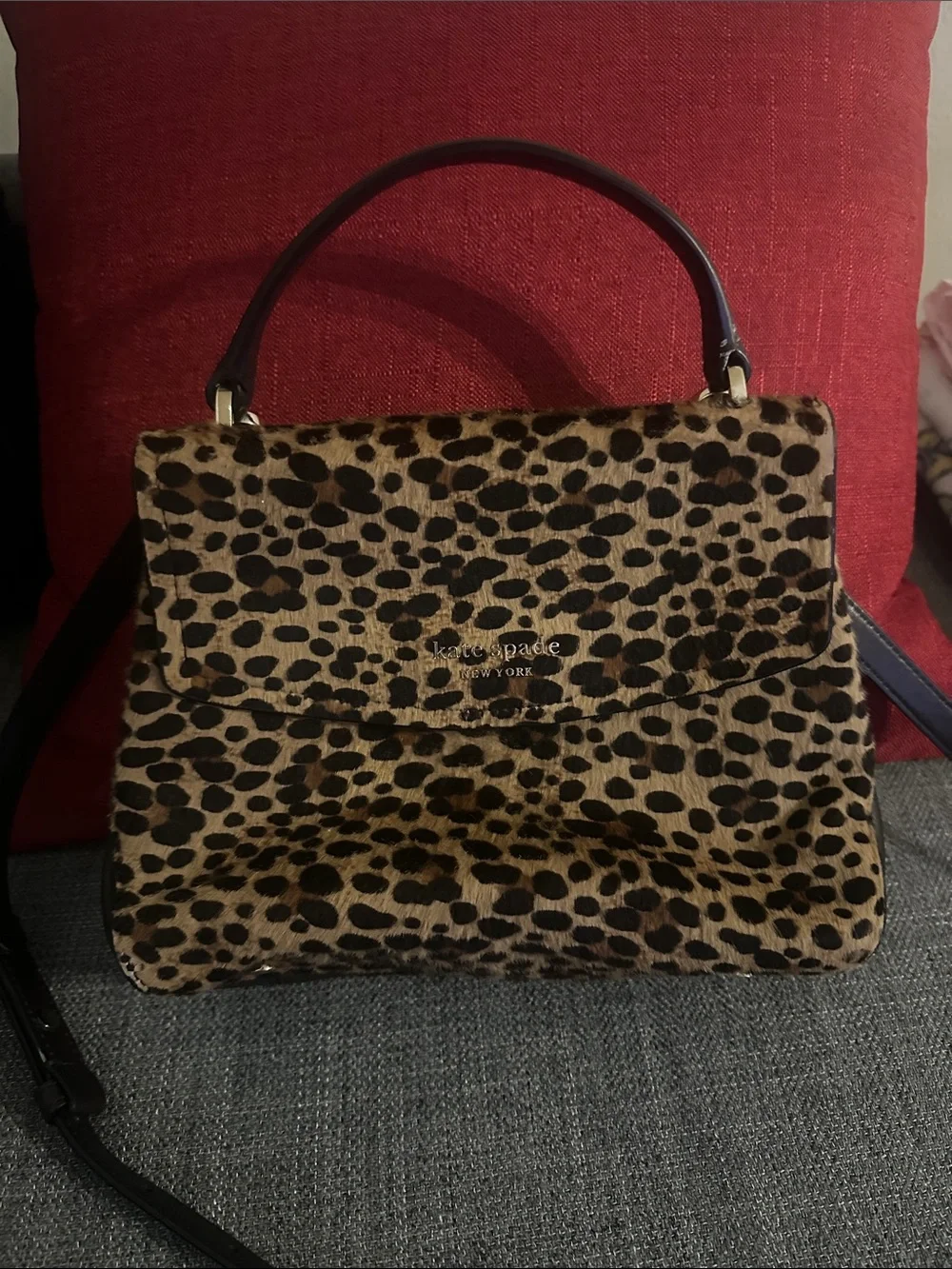 kate spade Leopard-Print Top Handle Satchel - Brown/Black